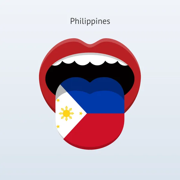 필리핀 언어입니다. 추상적인 인간 혀. — 스톡 벡터