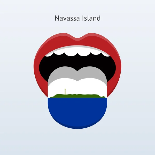 Navassa island taal. abstracte menselijke tong. — Stockvector