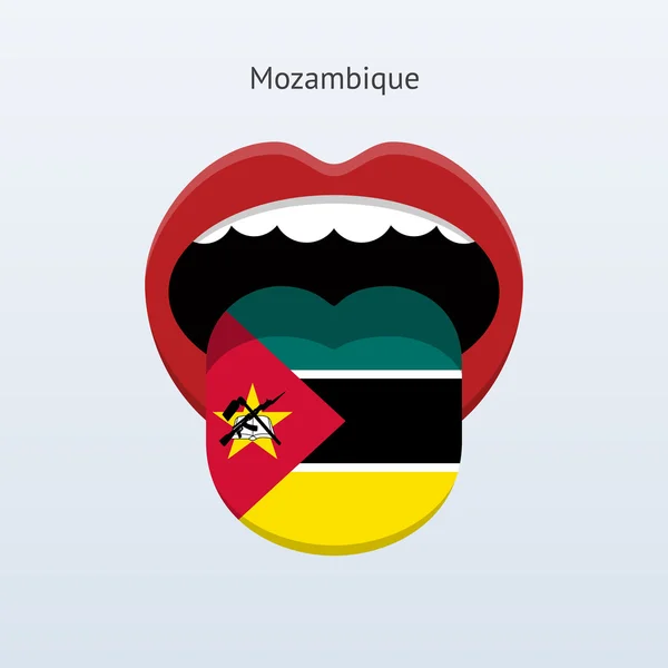 Moçambique språk. abstrakta mänskliga tungan. — Stock vektor