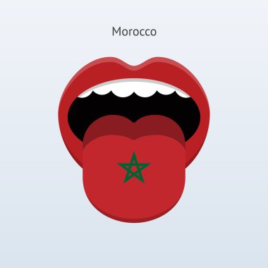 Morocco language. Abstract human tongue. clipart