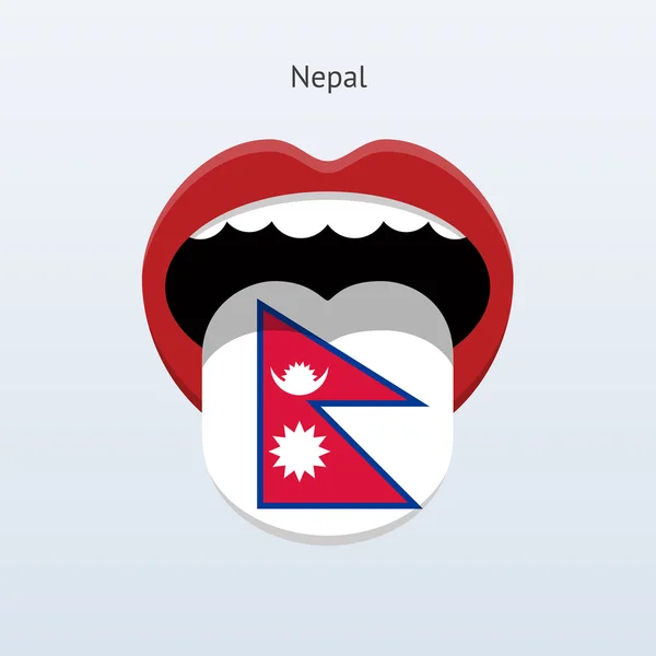 Nepal Sprache. abstrakte menschliche Zunge. — Stockvektor