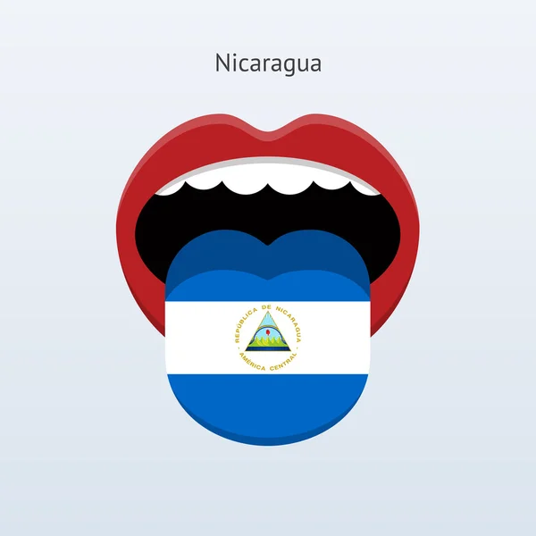 Nicaragua-Sprache. abstrakte menschliche Zunge. — Stockvektor