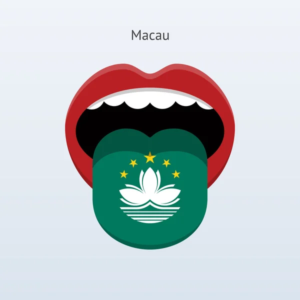 Macau-Sprache. abstrakte menschliche Zunge. — Stockvektor