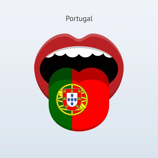 Lengua portuguesa. Lengua humana abstracta . — Vector de stock