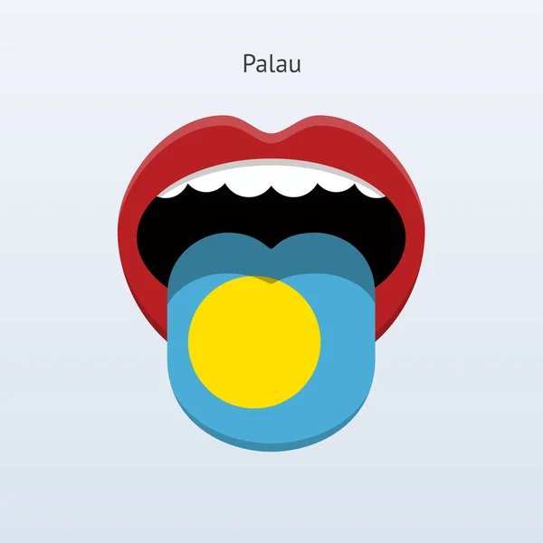 Palau-Sprache. abstrakte menschliche Zunge. — Stockvektor