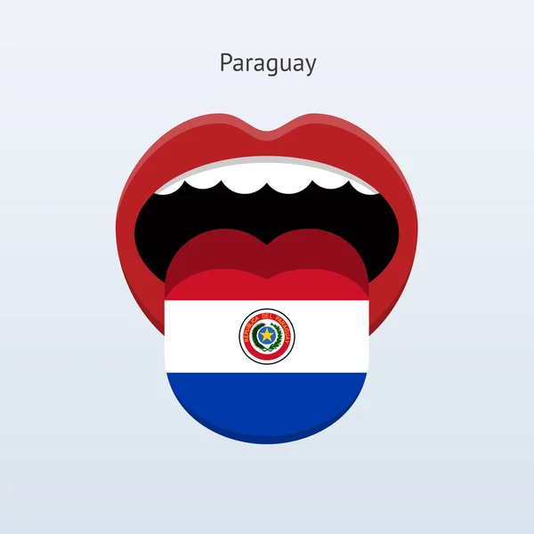 Paraguay språk. abstrakta mänskliga tungan. — Stock vektor