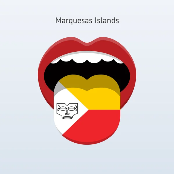 Idioma de las Islas Marquesas. Lengua humana abstracta . — Vector de stock