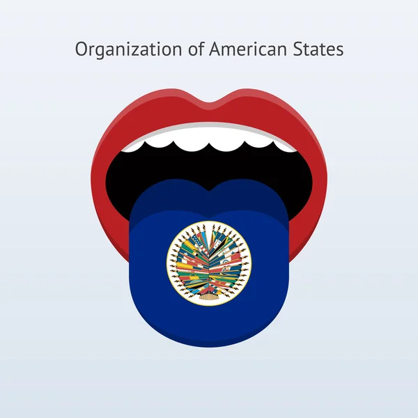 Organizarea limbii americane . — Vector de stoc