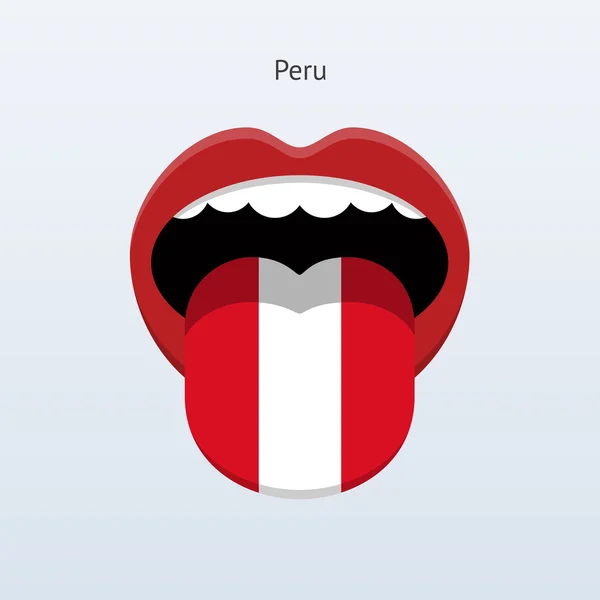 Peru language. abstrakta mänskliga tungan. — Stock vektor