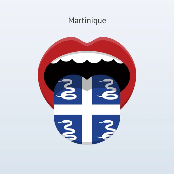 Martinique Sprache. abstrakte menschliche Zunge. — Stockvektor