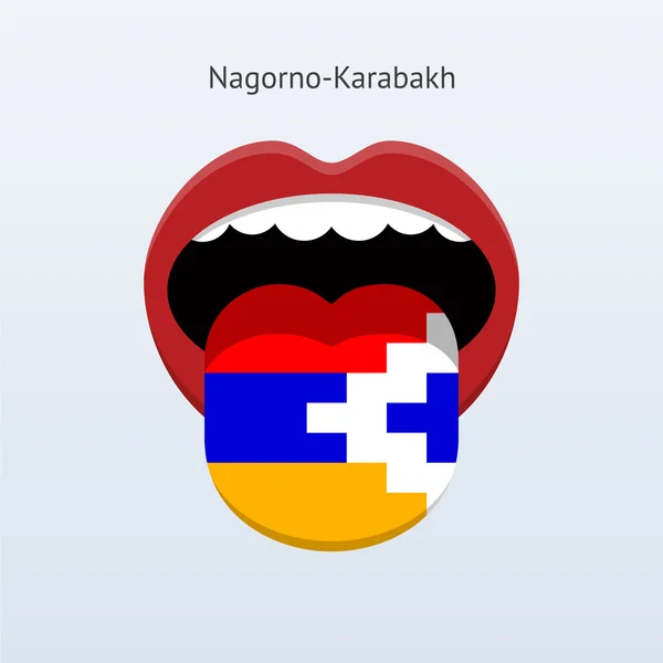 Język Karabachu. streszczenie ludzki język. — Wektor stockowy