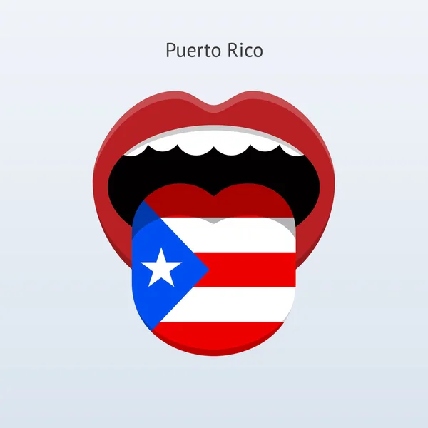 Puerto rico. abstrakte menschliche Zunge. — Stockvektor