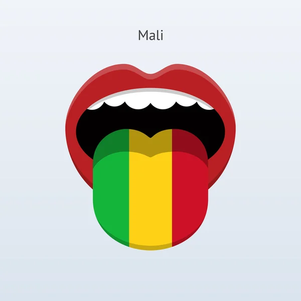 Lingua Mali. Lingua umana astratta . — Vettoriale Stock