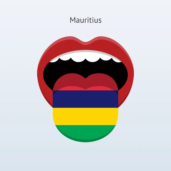 Mauritius dili. soyut insan dili. — Stok Vektör