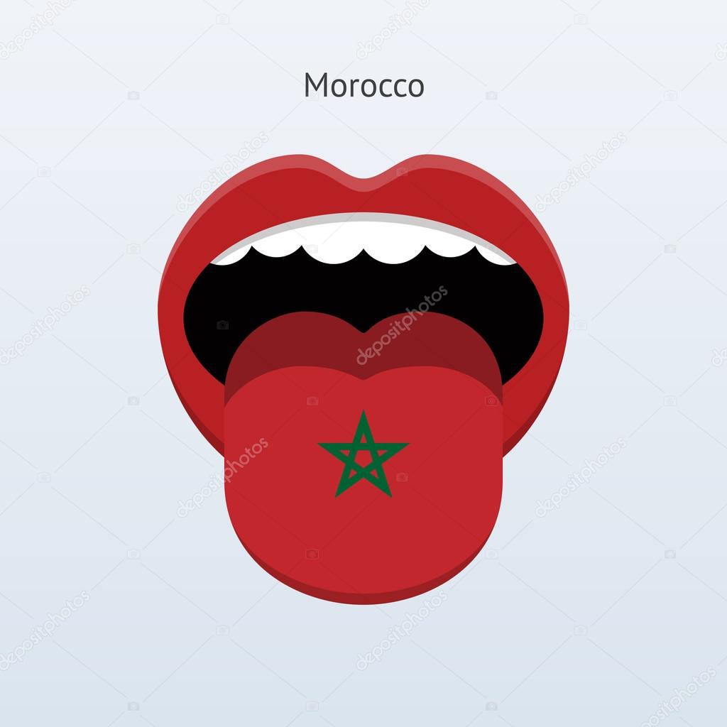 Morocco language. Abstract human tongue.