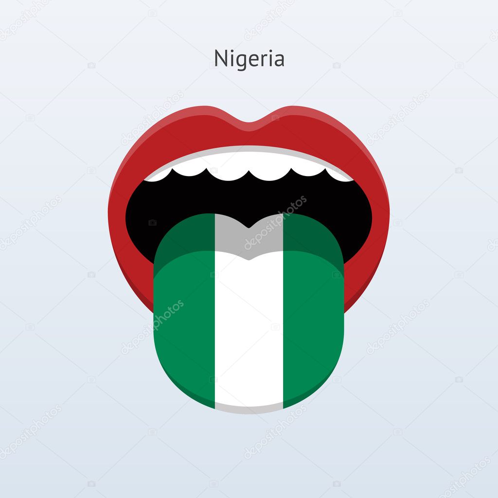 Nigeria language. Abstract human tongue.