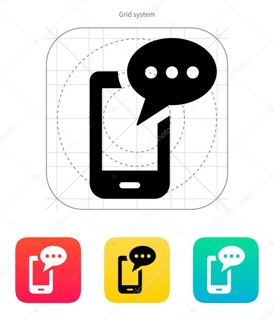 Mobile phone with message icon.