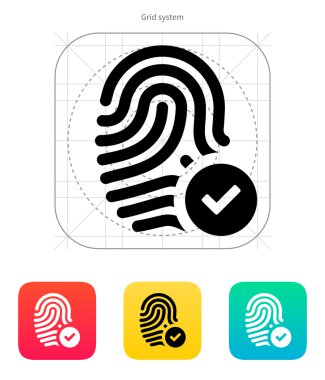 Fingerprint accepted icon. clipart