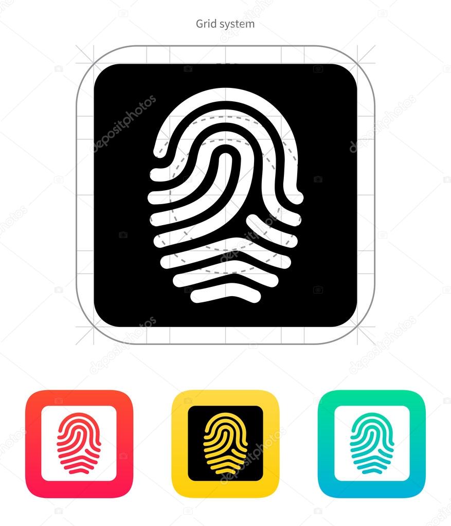 Fingerprint and thumbprint icon.