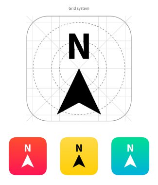 North direction compass icon. clipart