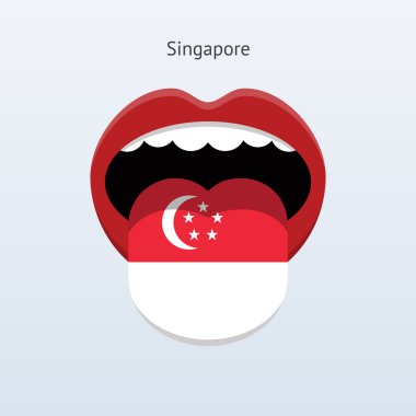 Singapore language. Abstract human tongue. clipart