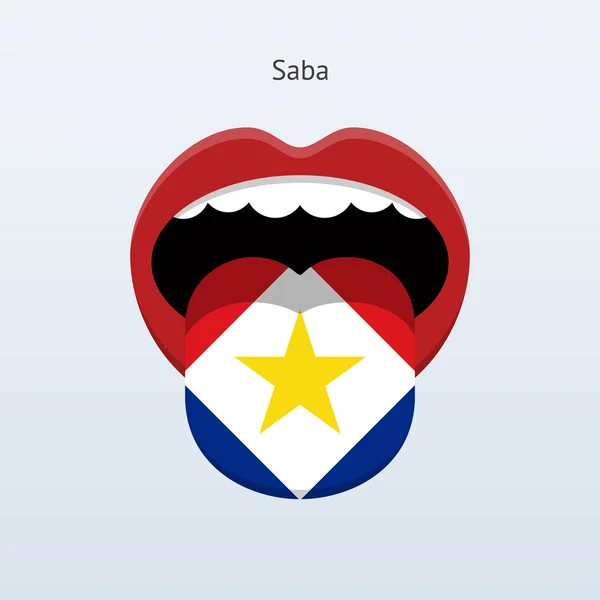 Saba-Sprache. abstrakte menschliche Zunge. — Stockvektor