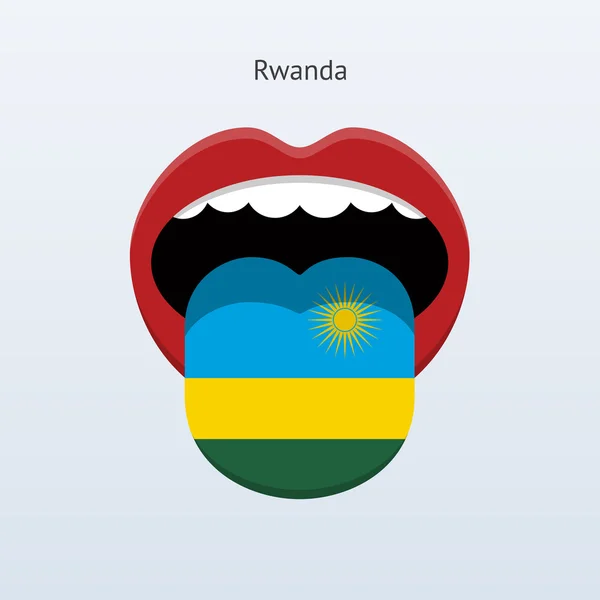 Rwanda taal. abstracte menselijke tong. — Stockvector