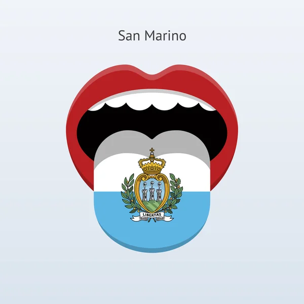 San Marino Sprache. abstrakte menschliche Zunge. — Stockvektor