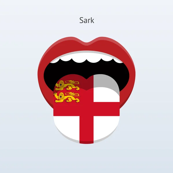 Língua sark. Língua humana abstrata . — Vetor de Stock
