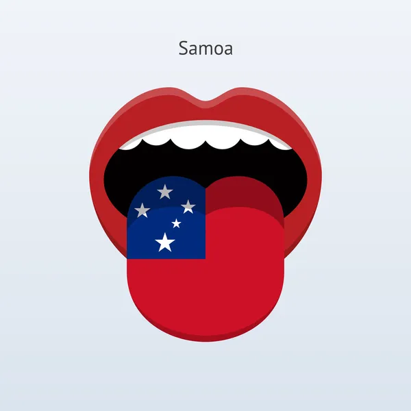 Samoa taal. abstracte menselijke tong. — Stockvector