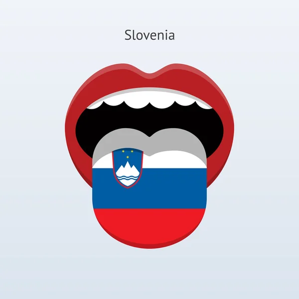 Eslovénia língua. Língua humana abstrata . — Vetor de Stock