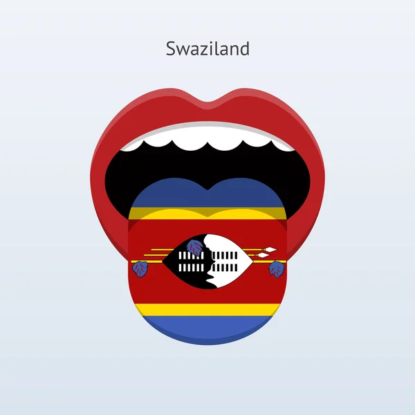 Swaziland språk. abstrakta mänskliga tungan. — Stock vektor