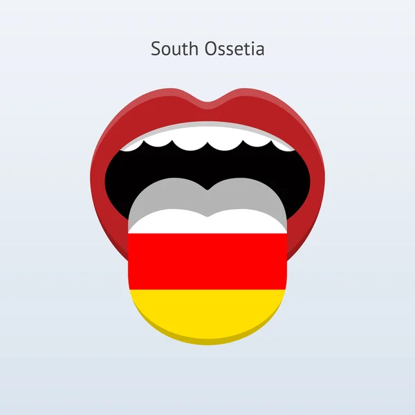 南オセチアの言語。抽象的な人間の舌. — ストックベクタ