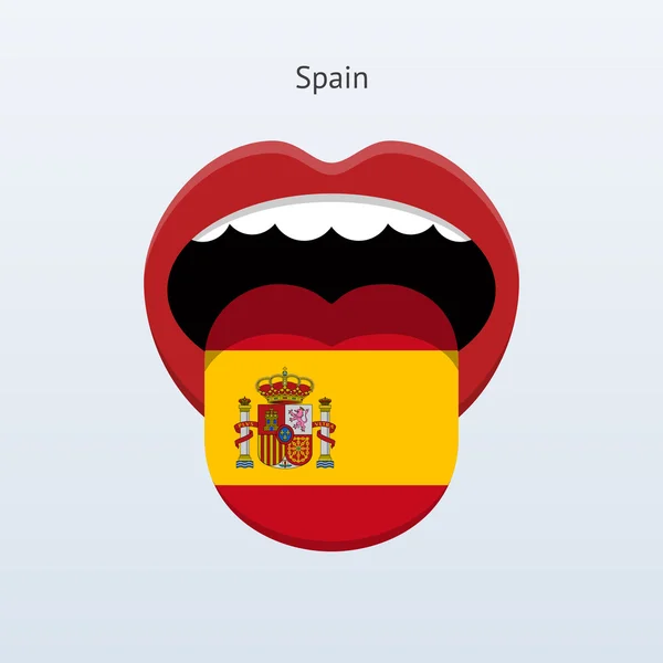 Spanien språk. abstrakta mänskliga tungan. — Stock vektor