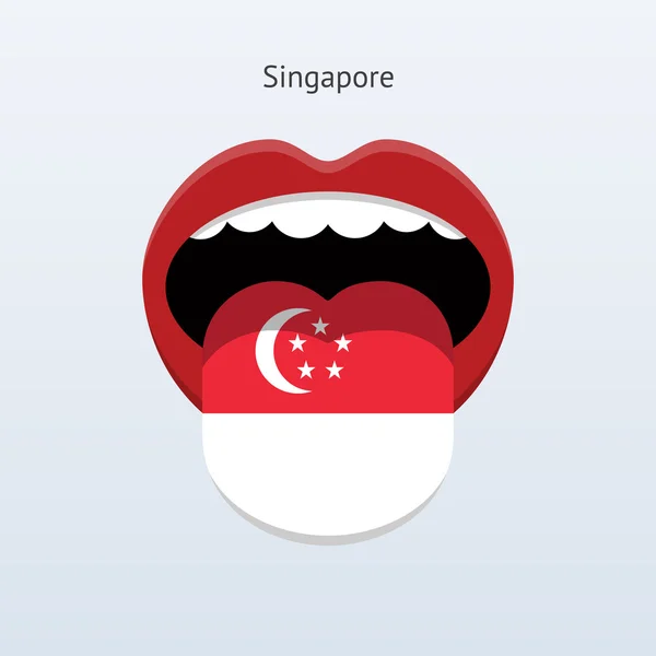 Idioma de Singapur. Lengua humana abstracta . — Vector de stock