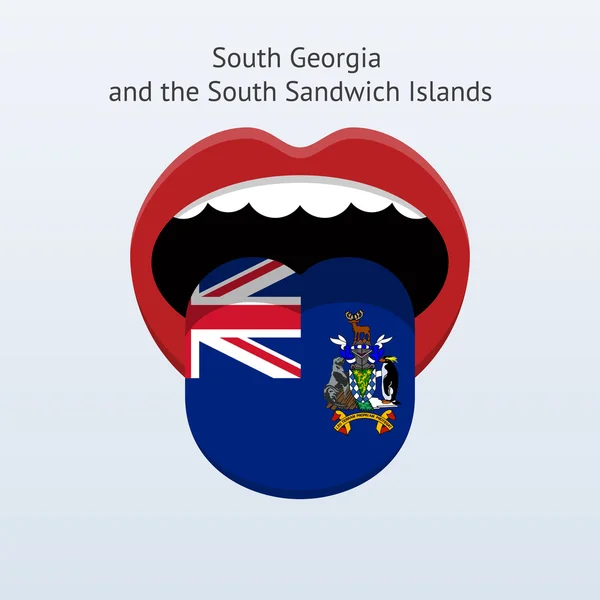 Geórgia do Sul e Ilhas Sandwich língua . — Vetor de Stock