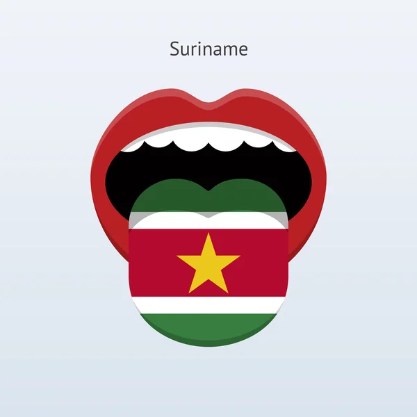 Surinam dili. soyut insan dili. — Stok Vektör