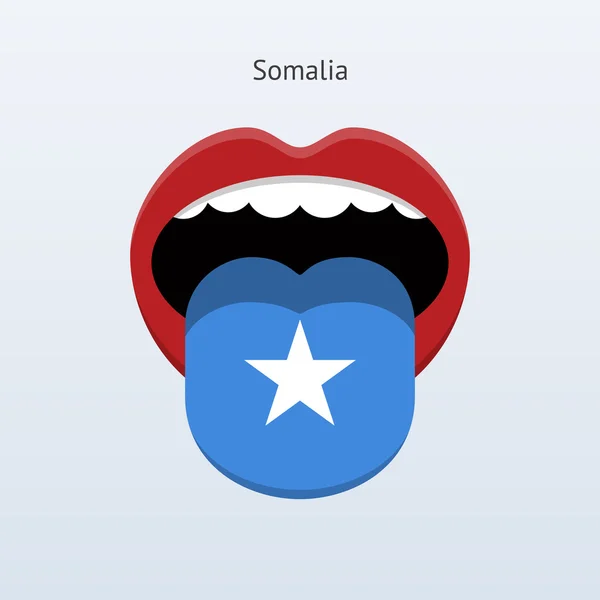 Somalië taal. abstracte menselijke tong. — Stockvector