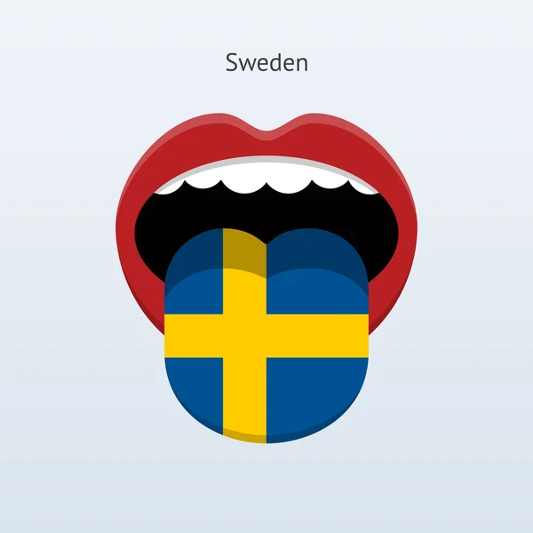Lingua svedese. Lingua umana astratta . — Vettoriale Stock