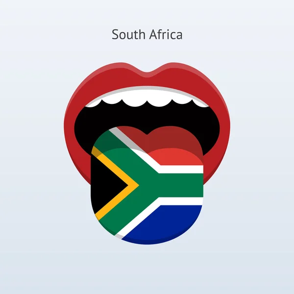 ภาษาแอฟริกาใต้ ลิ้นของมนุษย์แบบนามธรรม . — ภาพเวกเตอร์สต็อก