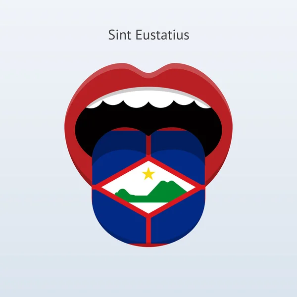 シント ・ ユースタティウス島の言語。抽象的な人間の舌. — ストックベクタ