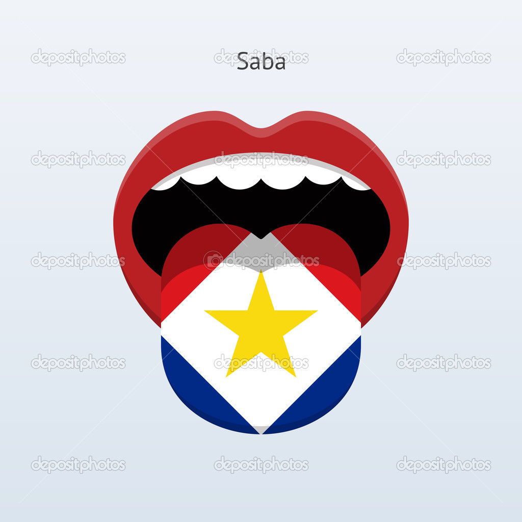Saba language. Abstract human tongue.