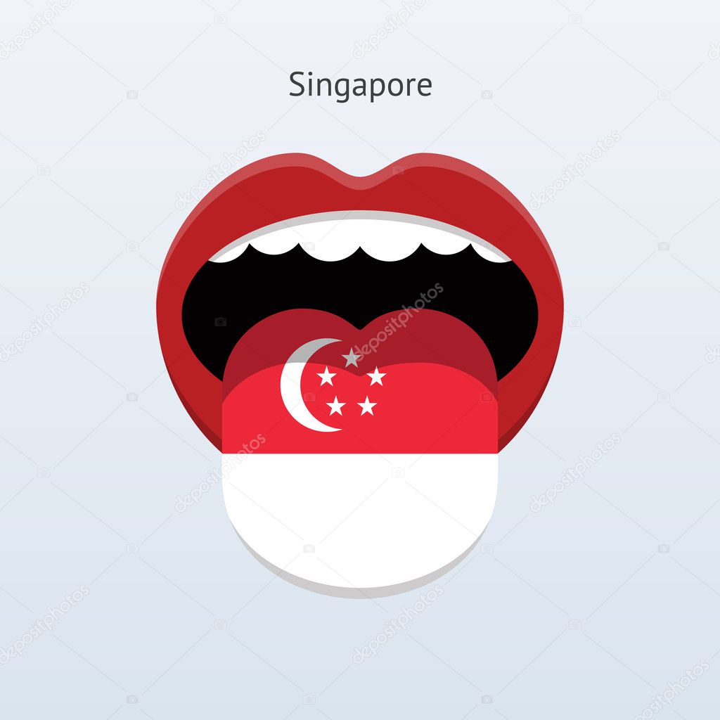 Singapore language. Abstract human tongue.