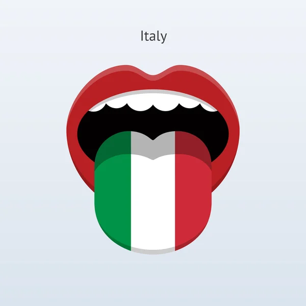 İtalya dili. soyut insan dili. — Stok Vektör