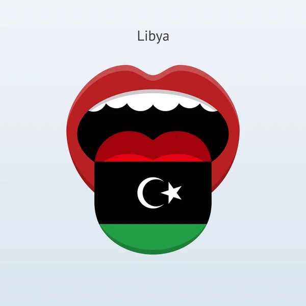 Język Libii. streszczenie ludzki język. — Wektor stockowy