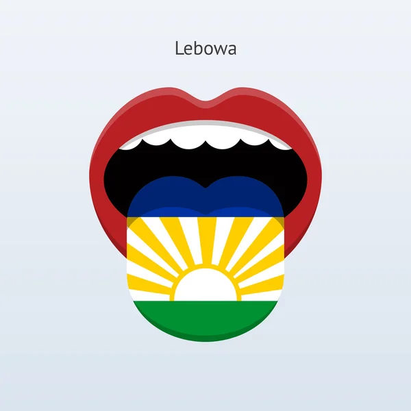 Lebowa taal. abstracte menselijke tong. — Stockvector