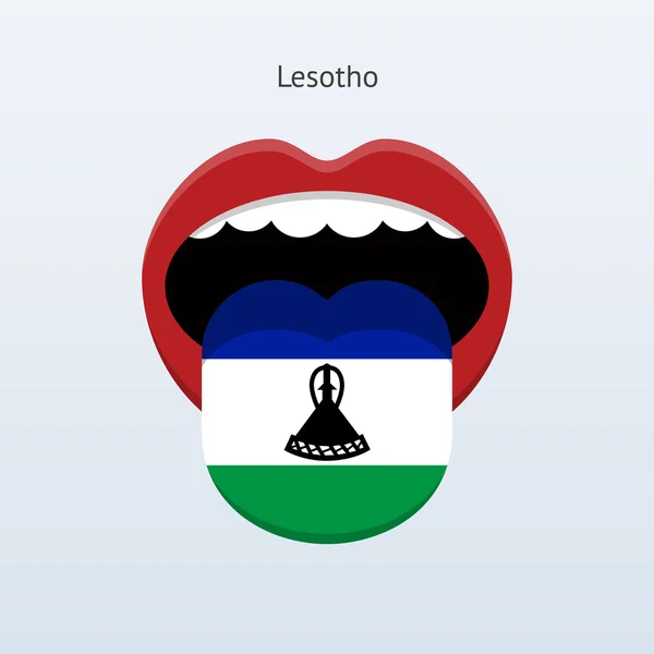 Lesotho språk. abstrakta mänskliga tungan. — Stock vektor