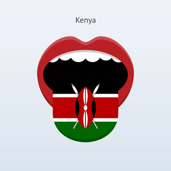 Kenia-Sprache. abstrakte menschliche Zunge. — Stockvektor