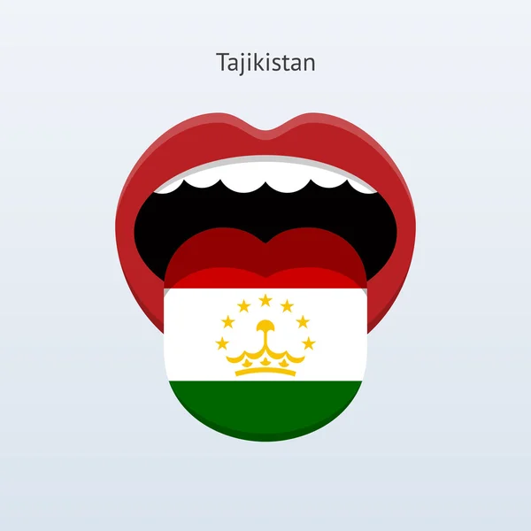 Tádžikistán jazyk. abstraktní jazyk člověka. — Stockový vektor