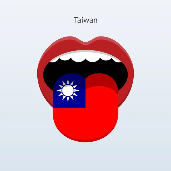 Tajwan języka. streszczenie ludzki język. — Wektor stockowy